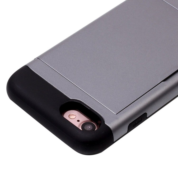 For  iPhone 8 & 7  Slide Style TPU + PC Combination Case with Card Slot