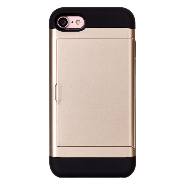 For  iPhone 8 & 7  Slide Style TPU + PC Combination Case with Card Slot