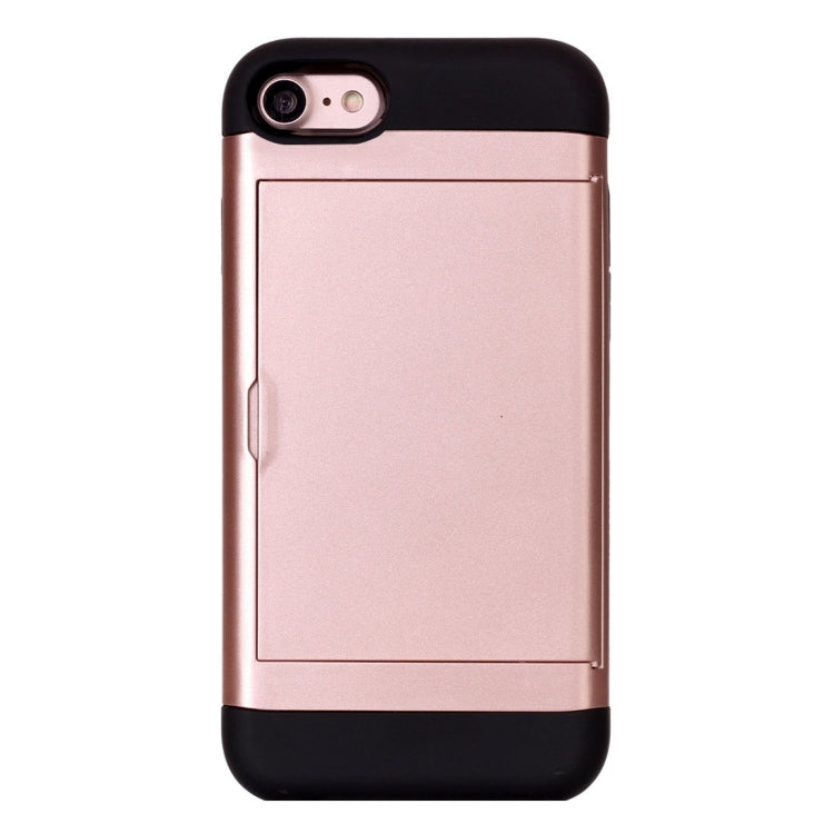 For  iPhone 8 & 7  Slide Style TPU + PC Combination Case with Card Slot