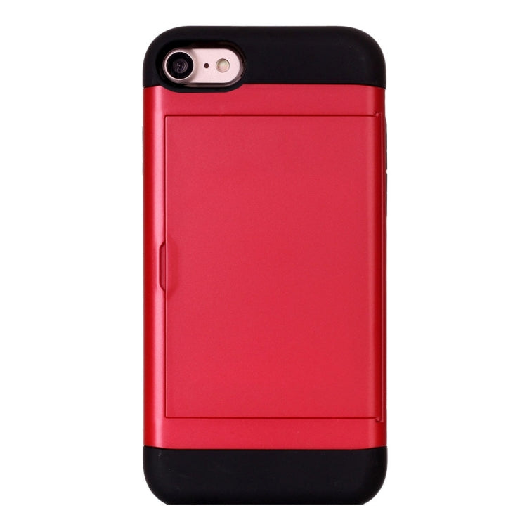 For  iPhone 8 & 7  Slide Style TPU + PC Combination Case with Card Slot