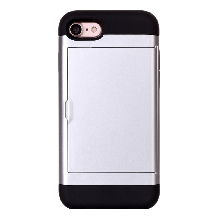 For  iPhone 8 & 7  Slide Style TPU + PC Combination Case with Card Slot
