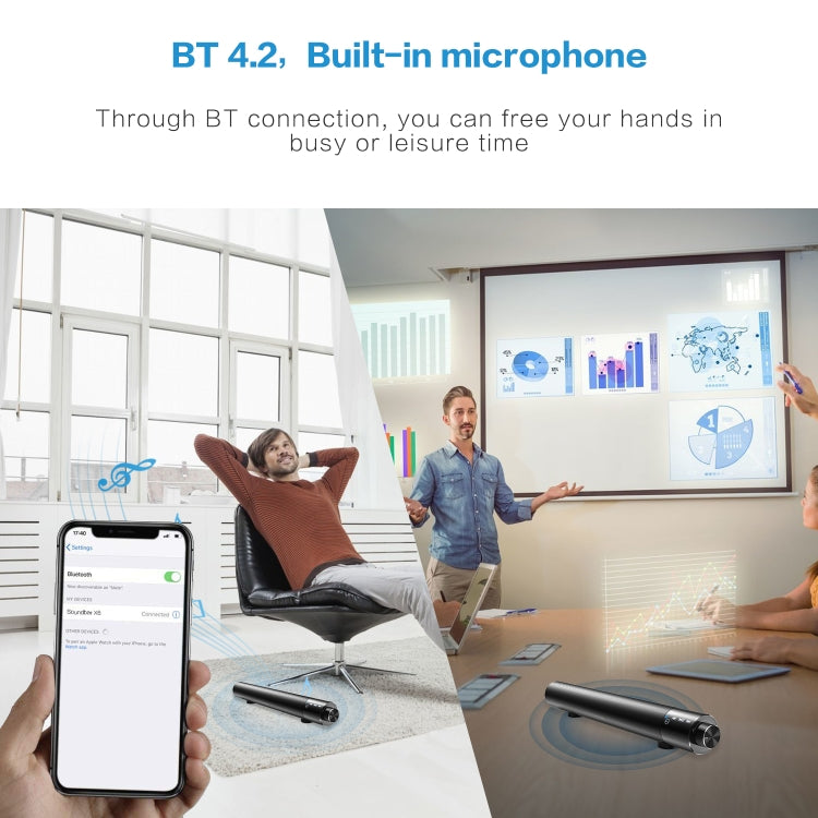 SOUND BAR X6 Bluetooth 5.0 Cylinder Metal Bluetooth Speaker(Black)