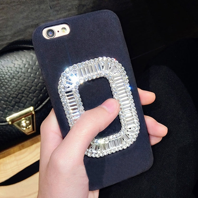 For  iPhone 8 & 7  Diamond Encrusted Plush Cloth Protective Back Cover Case