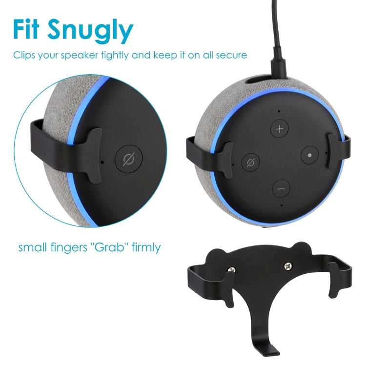 Wall Mount Hanger Holder Stand for Home Voice Assistants, Amazon Echo Dot 3rd Generation Only(Black)