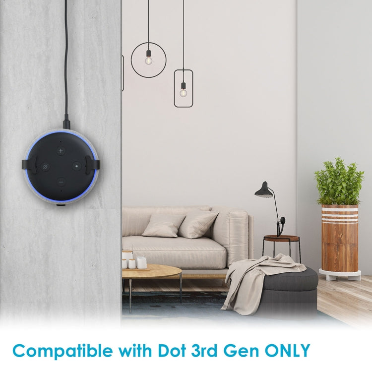 Wall Mount Hanger Holder Stand for Home Voice Assistants, Amazon Echo Dot 3rd Generation Only(Black)