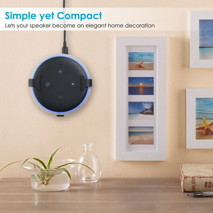 Wall Mount Hanger Holder Stand for Home Voice Assistants, Amazon Echo Dot 3rd Generation Only(Black)