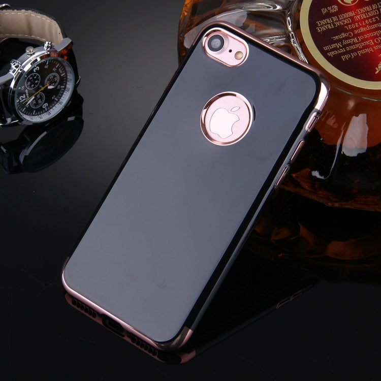 For  iPhone 8 & 7  Smooth Surface Electroplating Frame TPU Protective Case (Rose Gold)
