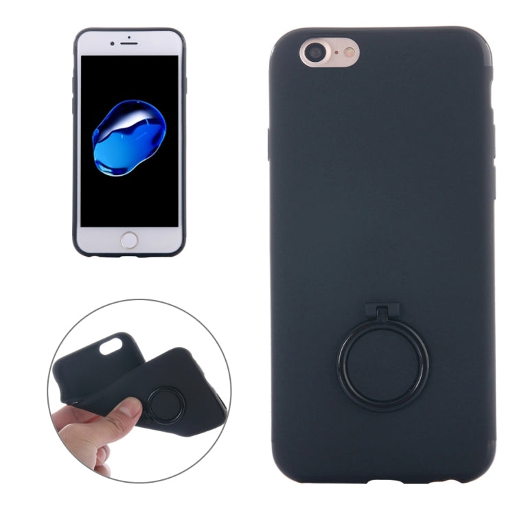 For  iPhone 8 & 7  Ultra Thin Soft TPU Protective Back Cover Case with Ring Holder Stand