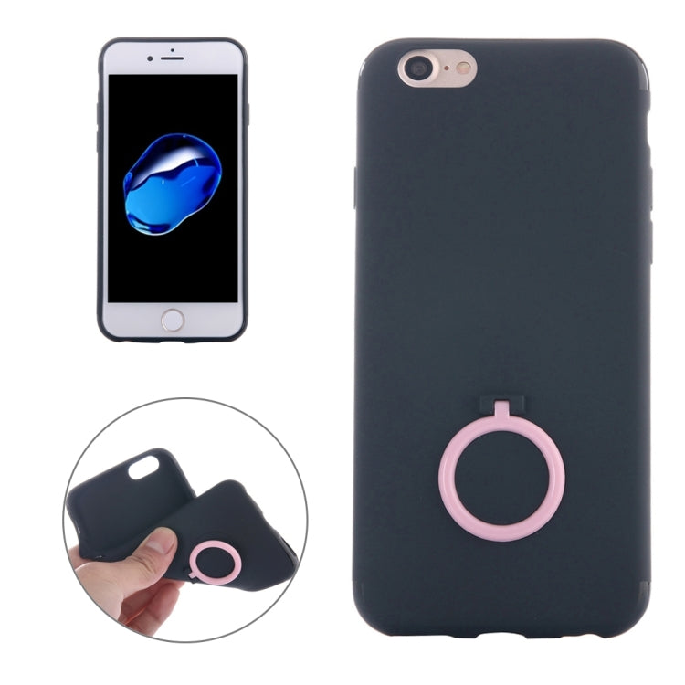 For  iPhone 8 & 7  Ultra Thin Soft TPU Protective Back Cover Case with Ring Holder Stand