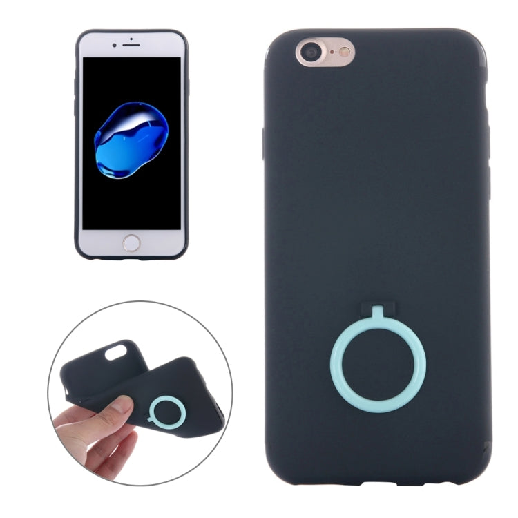 For  iPhone 8 & 7  Ultra Thin Soft TPU Protective Back Cover Case with Ring Holder Stand