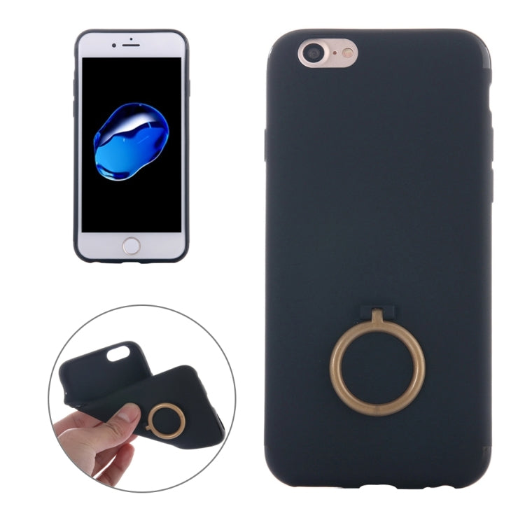 For  iPhone 8 & 7  Ultra Thin Soft TPU Protective Back Cover Case with Ring Holder Stand