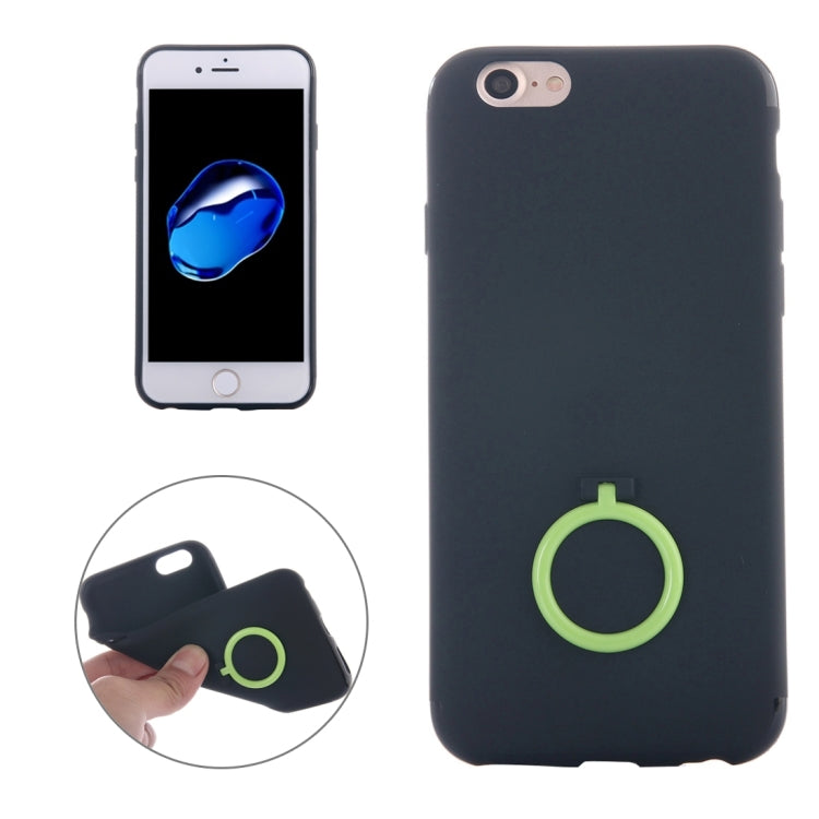 For  iPhone 8 & 7  Ultra Thin Soft TPU Protective Back Cover Case with Ring Holder Stand