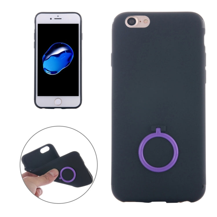 For  iPhone 8 & 7  Ultra Thin Soft TPU Protective Back Cover Case with Ring Holder Stand