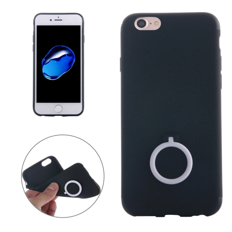 For  iPhone 8 & 7  Ultra Thin Soft TPU Protective Back Cover Case with Ring Holder Stand