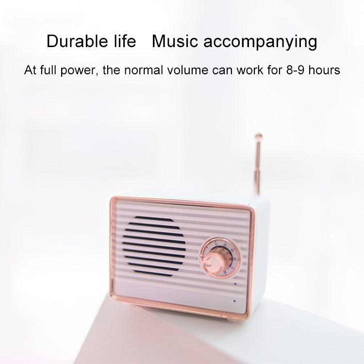 CYKE CM-1 1.5W Mini Portable Retro Wireless Bluetooth Single Speaker with Microphone, Support AUX & Call(White)