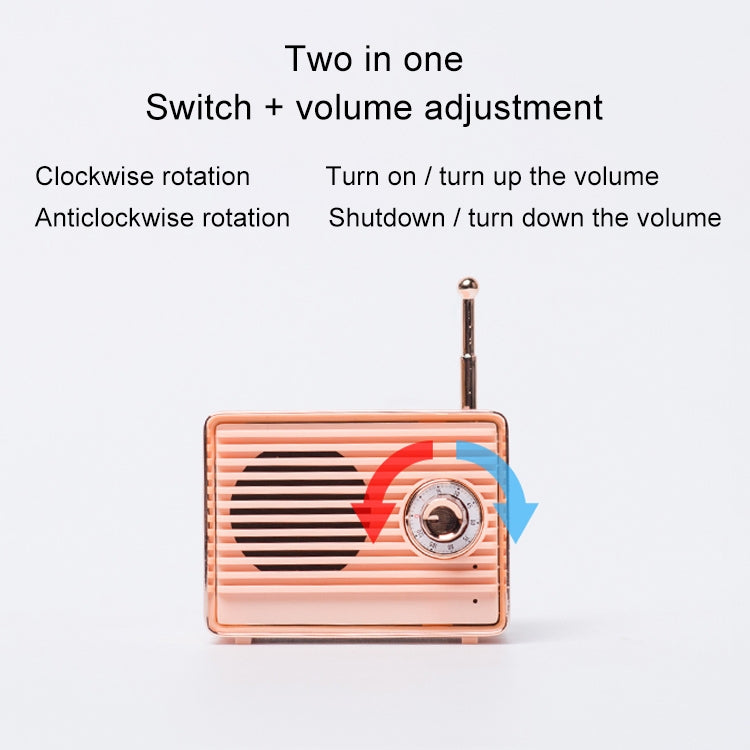 CYKE CM-1 1.5W Mini Portable Retro Wireless Bluetooth Single Speaker with Microphone, Support AUX & Call(White)
