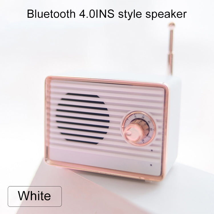 CYKE CM-1 1.5W Mini Portable Retro Wireless Bluetooth Single Speaker with Microphone, Support AUX & Call(White)