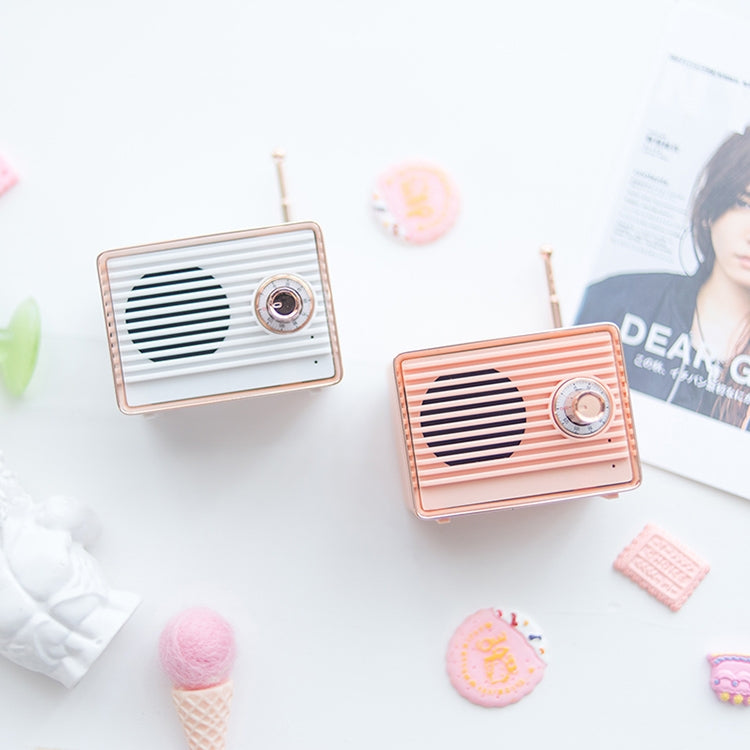 CYKE CM-1 1.5W Mini Portable Retro Wireless Bluetooth Single Speaker with Microphone, Support AUX & Call(White)
