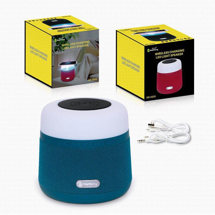 NewRixing NR-3500 Multi-function Atmosphere Light Wireless Charging Bluetooth Speaker with Hands-free Call Function, Support TF Card & USB & FM & AUX