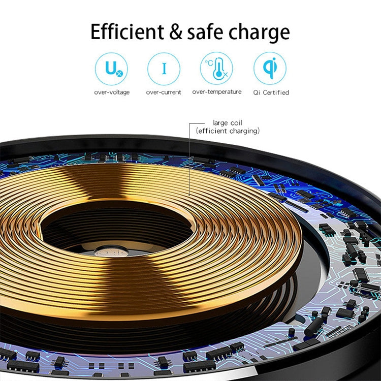 NewRixing NR-3500 Multi-function Atmosphere Light Wireless Charging Bluetooth Speaker with Hands-free Call Function, Support TF Card & USB & FM & AUX