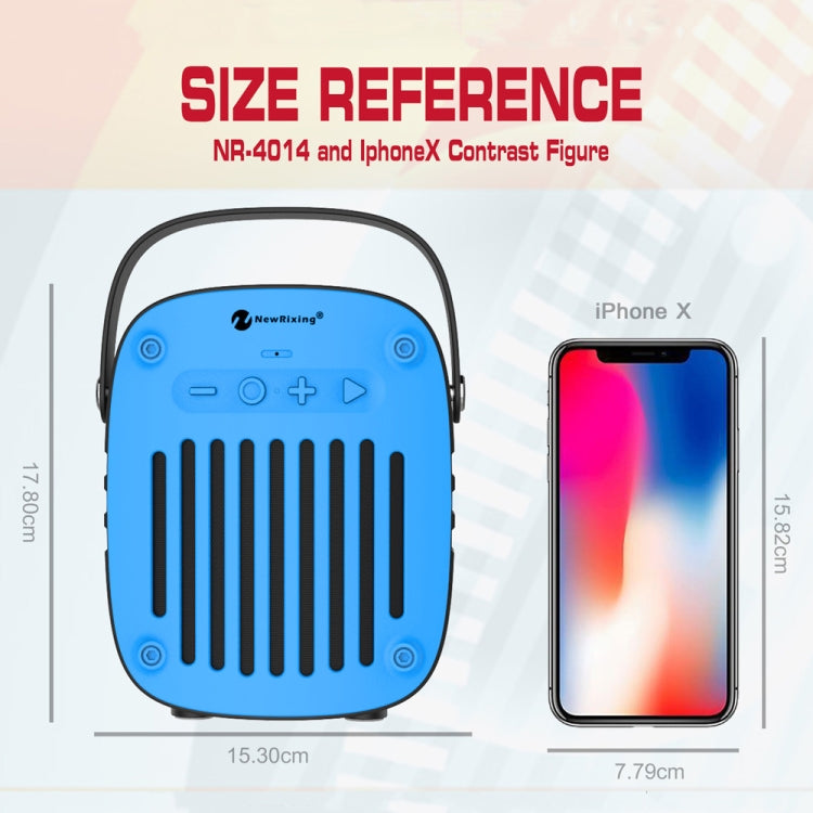 NewRixing NR-4014 Outdoor Portable Hand-held Bluetooth Speaker with Hands-free Call Function, Support TF Card & USB & FM & AUX