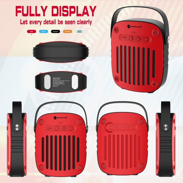 NewRixing NR-4014 Outdoor Portable Hand-held Bluetooth Speaker with Hands-free Call Function, Support TF Card & USB & FM & AUX