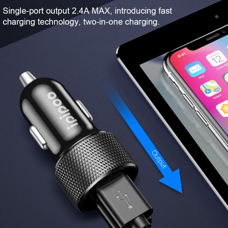 ipipoo XP-2 Dual USB Car Fast Charging Charger with Android Line