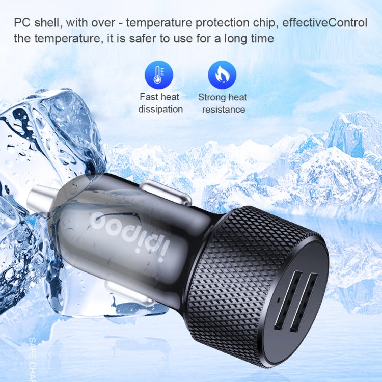 ipipoo XP-2 Dual USB Car Fast Charging Charger with Android Line