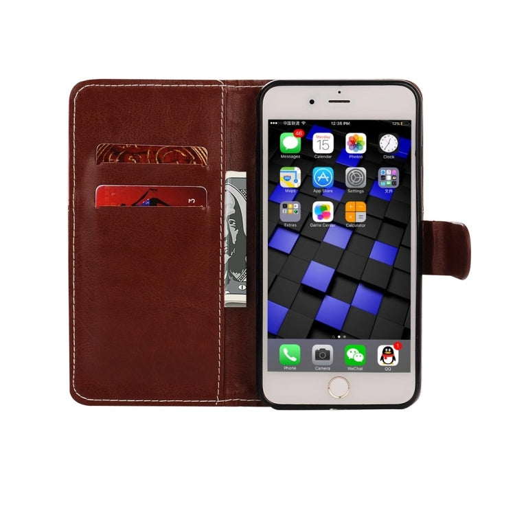 For  iPhone 8 & 7  Smiling Face Pattern Splice Horizontal Flip Leather Case with Holder & Card Slots & Wallet