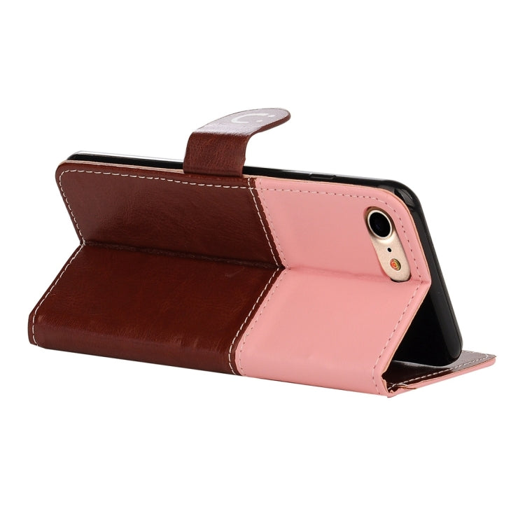 For  iPhone 8 & 7  Smiling Face Pattern Splice Horizontal Flip Leather Case with Holder & Card Slots & Wallet