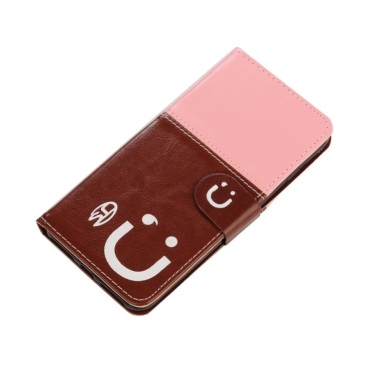 For  iPhone 8 & 7  Smiling Face Pattern Splice Horizontal Flip Leather Case with Holder & Card Slots & Wallet