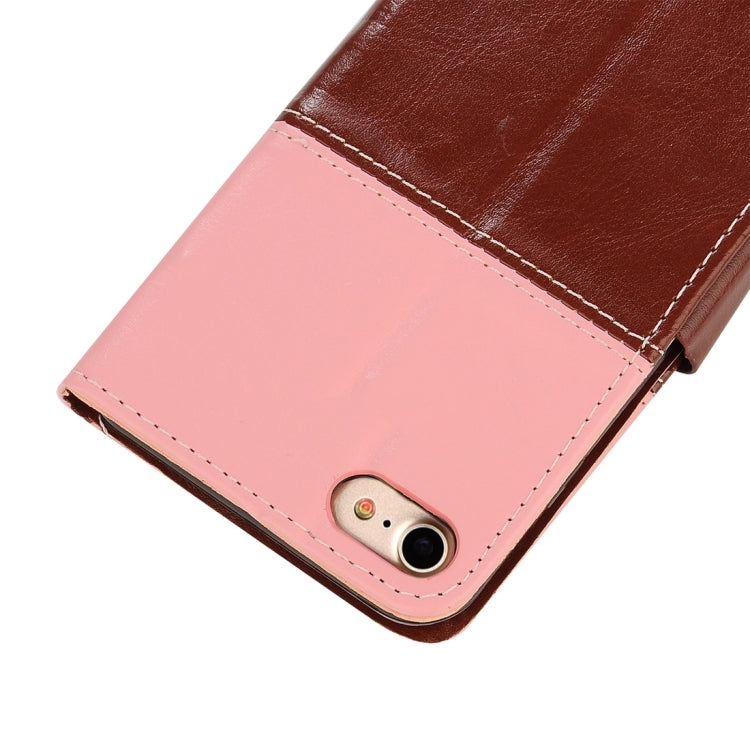 For  iPhone 8 & 7  Smiling Face Pattern Splice Horizontal Flip Leather Case with Holder & Card Slots & Wallet