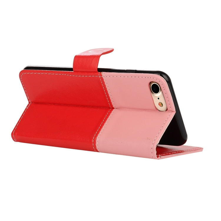 For  iPhone 8 & 7  Smiling Face Pattern Splice Horizontal Flip Leather Case with Holder & Card Slots & Wallet