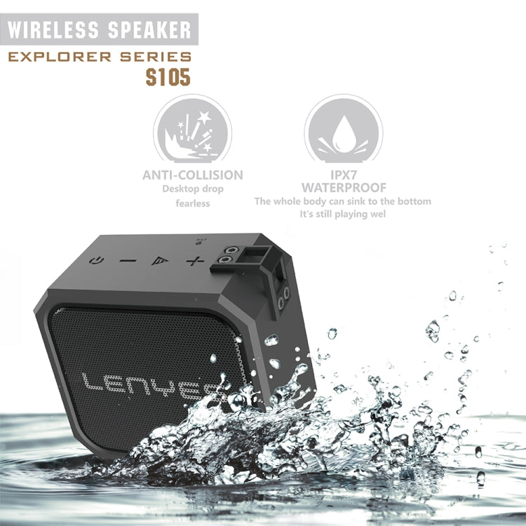Lenyes S105 IPX7 Waterproof HiFi Bass Wireless Bluetooth Speaker, Support Hands-free / Micro SD Card