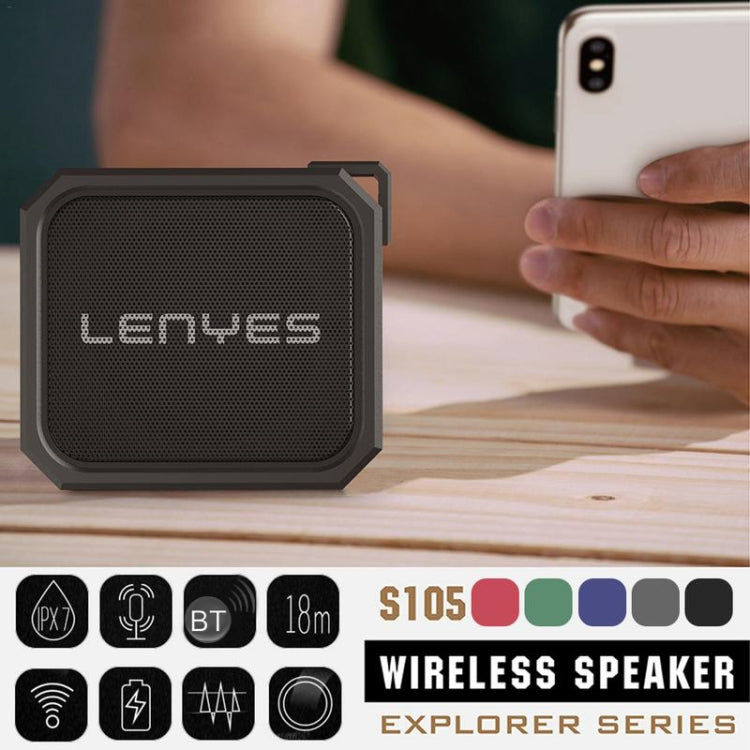 Lenyes S105 IPX7 Waterproof HiFi Bass Wireless Bluetooth Speaker, Support Hands-free / Micro SD Card