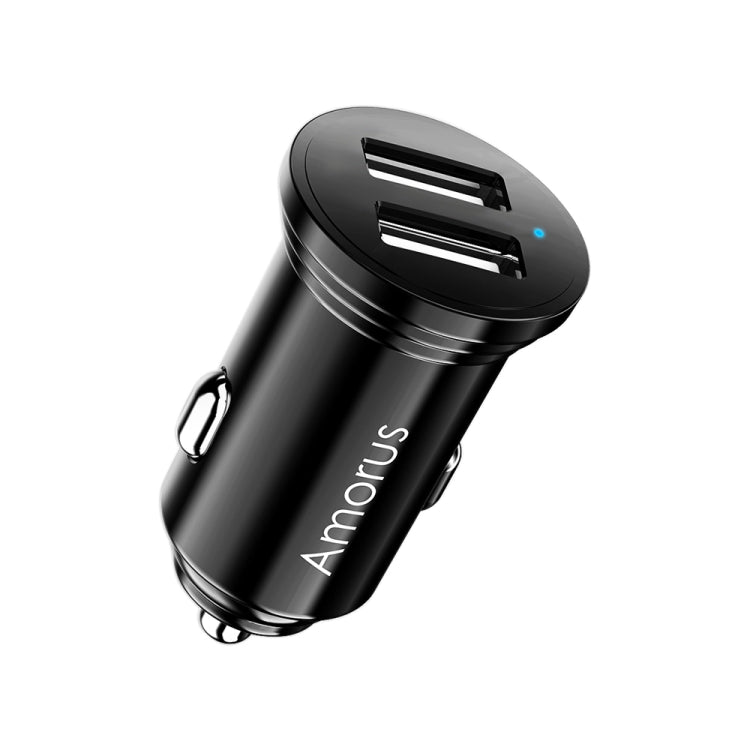 Amorus CC-56 3.4A Dual USB Output Car Charger(Black)