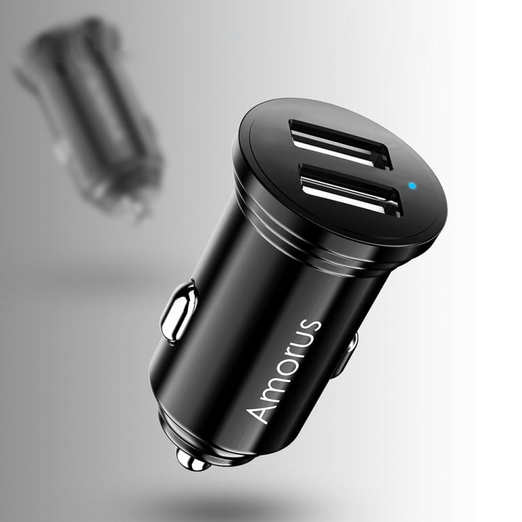 Amorus CC-56 3.4A Dual USB Output Car Charger(Black)