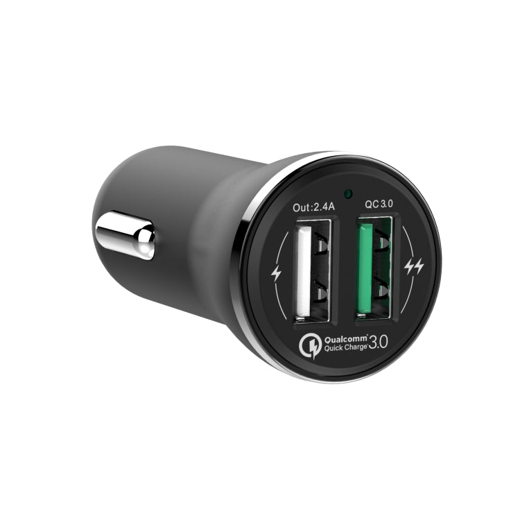 Amorus CC-37 QC3.0 + 2.4A Dual USB Output Car Charger(Black)