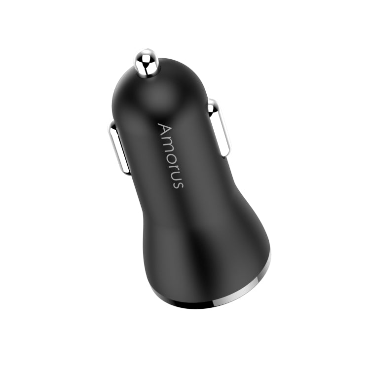 Amorus CC-37 QC3.0 + 2.4A Dual USB Output Car Charger(Black)