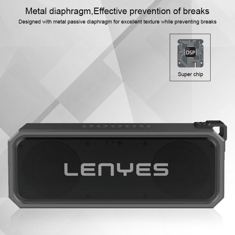 Lenyes S107 20W IPX7 Waterproof HiFi Bass Wireless Bluetooth Speaker, Support Hands-free / USB / AUX