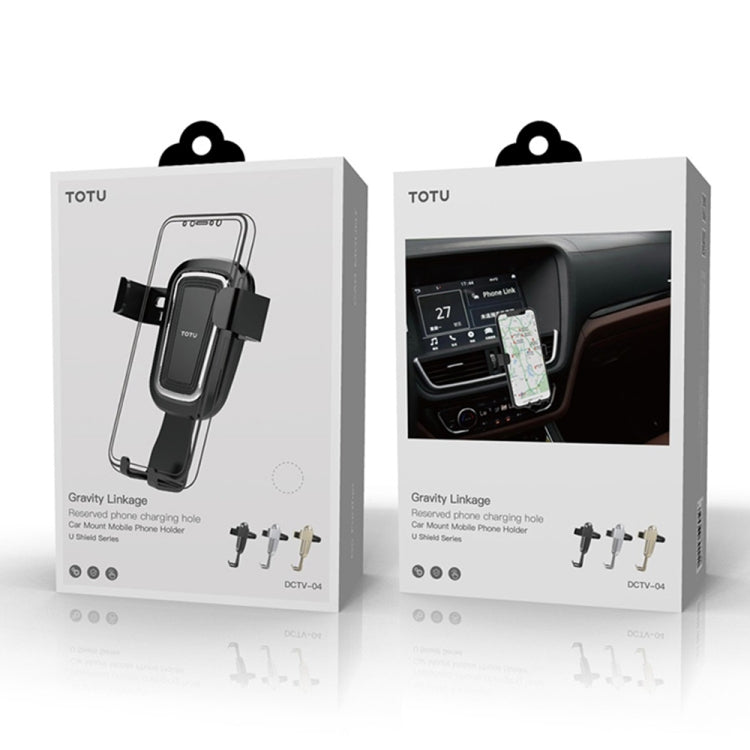 TOTUDESIGN DCTV-04 U Sheild Series Car Gravity Air Outlet Mount Bracket (Silver)