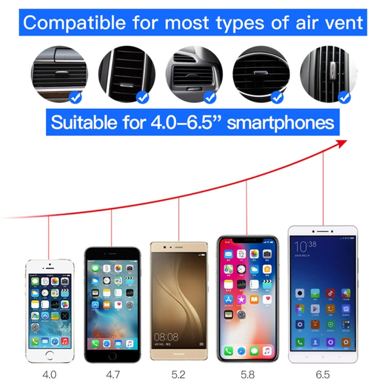 TOTUDESIGN DCTV-04 U Sheild Series Car Gravity Air Outlet Mount Bracket (Silver)