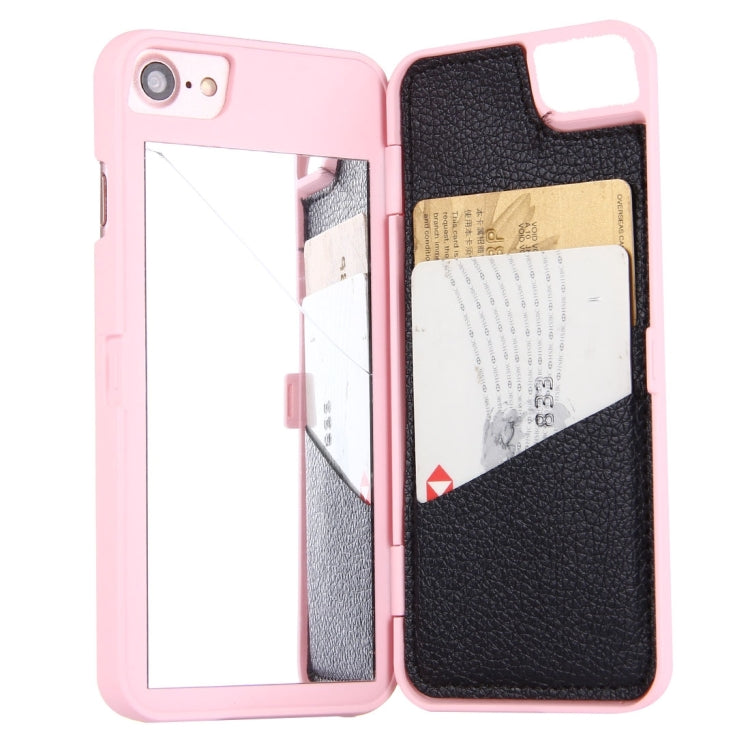For  iPhone 8 & 7  Back Cover Style Mirror Hard Case with Card Slot