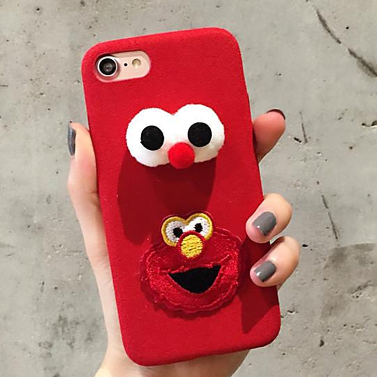 For  iPhone 8 & 7  3D Chick Eyes Plush Protective Back Cover Case