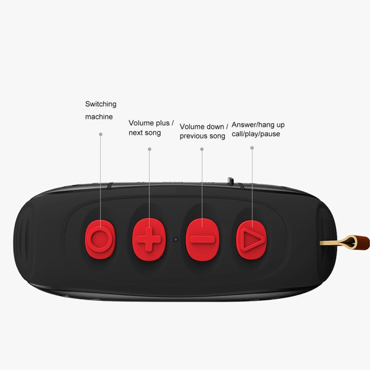 ipipoo YP-6 Outdoor Waterproof IPX45 Hand-held Wireless Bluetooth Speaker, Support Hands-free & FM & TF Card & AUX (Black)
