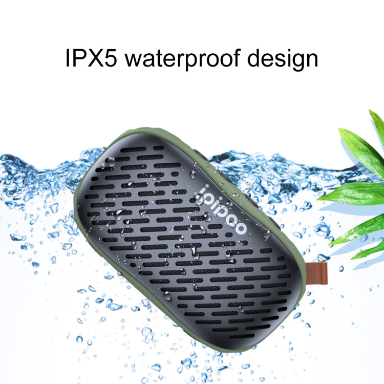 ipipoo YP-6 Outdoor Waterproof IPX45 Hand-held Wireless Bluetooth Speaker, Support Hands-free & FM & TF Card & AUX (Black)