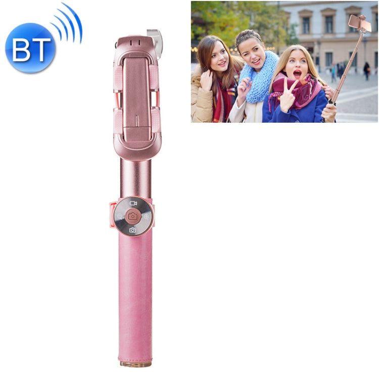 CYKE BR11D 6 in 1 Aluminum Alloy Retractable Multi-function Bluetooth Selfie Stick Set (Rose Gold)