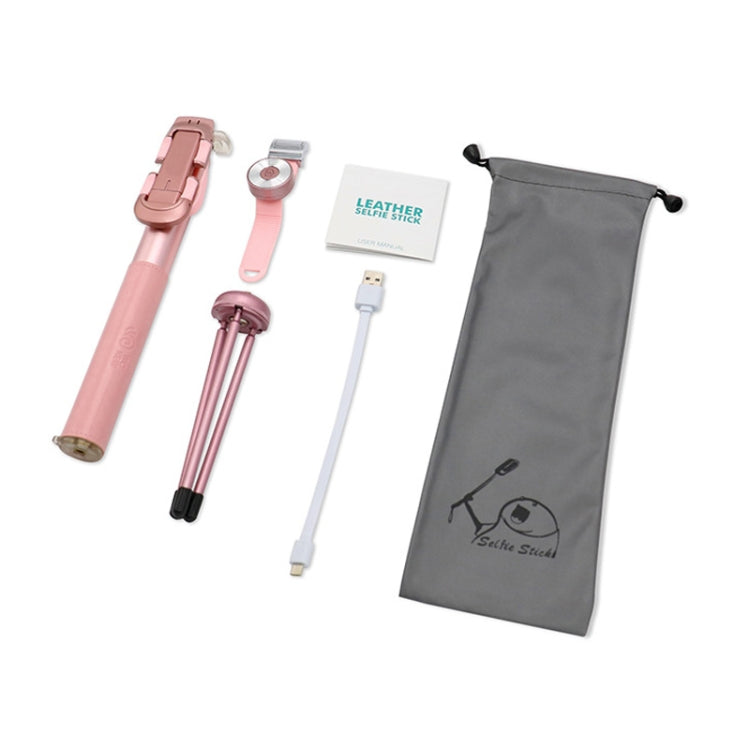 CYKE BR11D 6 in 1 Aluminum Alloy Retractable Multi-function Bluetooth Selfie Stick Set (Rose Gold)