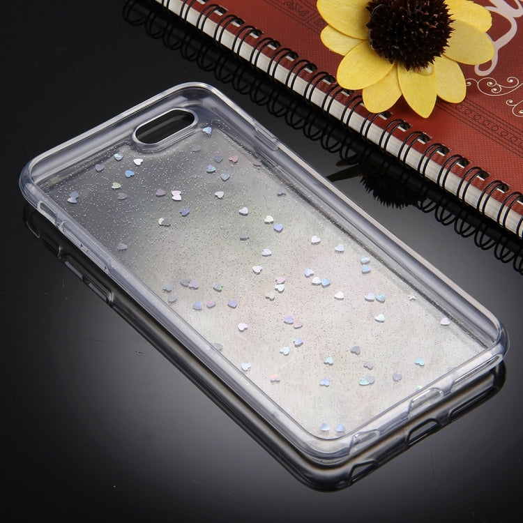 For  iPhone 8 & 7  Glitter Powder Transparent Soft TPU Protective Back Cover Case