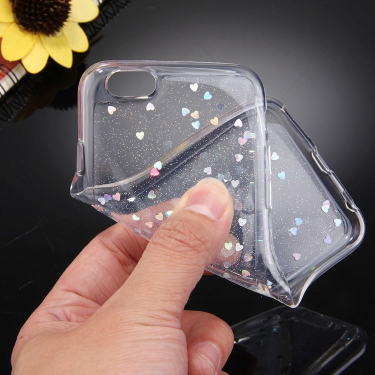 For  iPhone 8 & 7  Glitter Powder Transparent Soft TPU Protective Back Cover Case